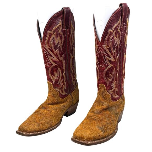 Justin Women’s Bent Rail Burnt Copper Picasso Suede Cowgirl Boots Size US 7.5 B - Picture 6 of 10